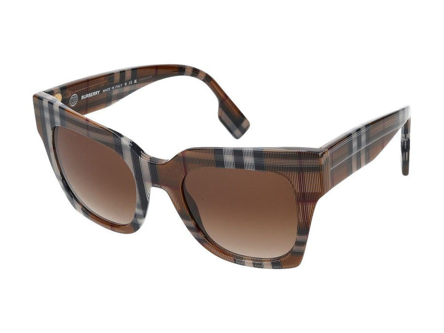 Burberry 0be4364 Check-Pattern Acetate Sunglasses — Brown