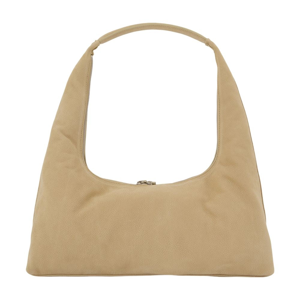 Marge Sherwood Calfskin Leather Shoulder Bag — Beige