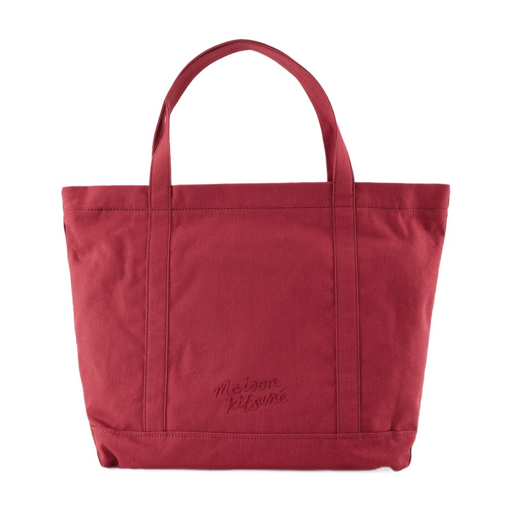 Maison Kitsuné Tote Bag — Red Calfskin
