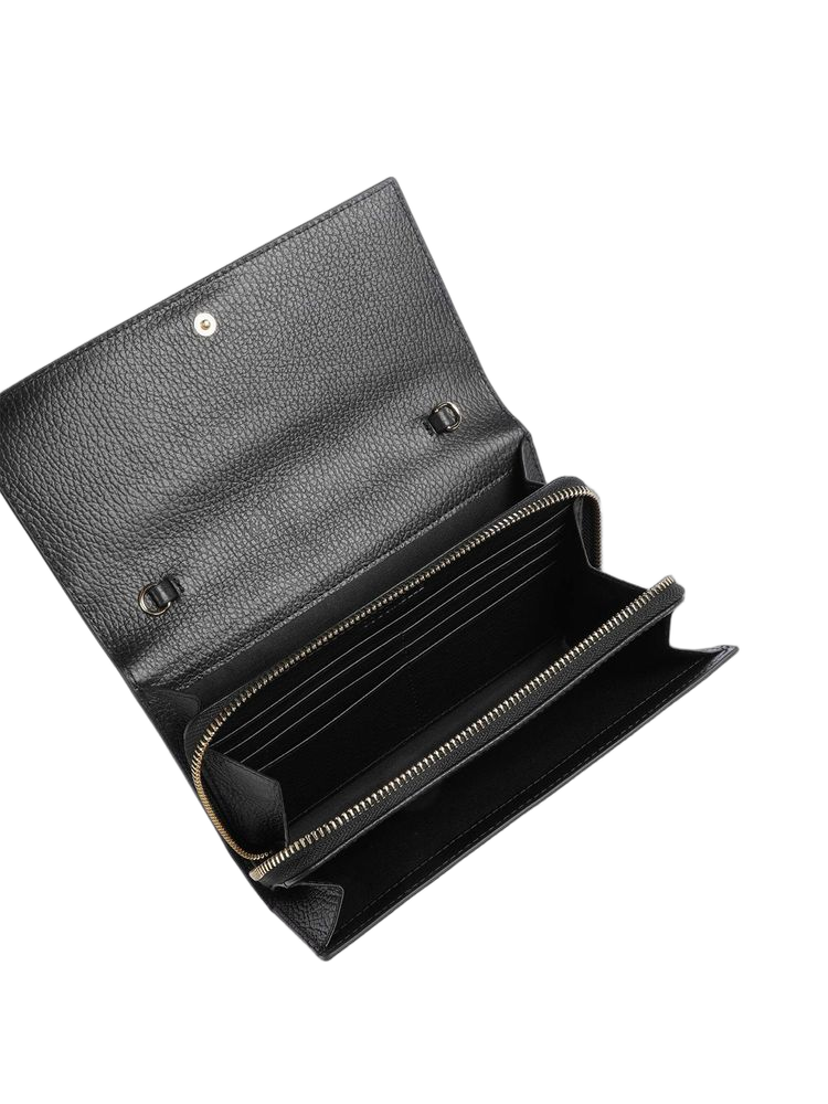 Coccinelle Grained Cowhide Wallet — Black