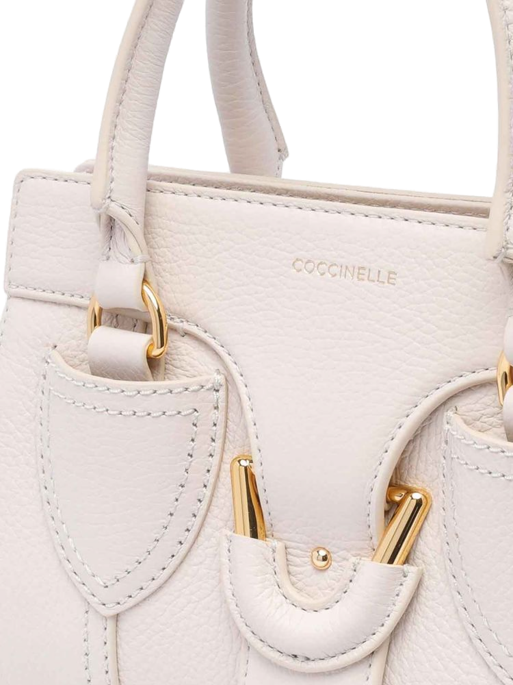 Coccinelle York Shoulder Bag — White Cow Leather
