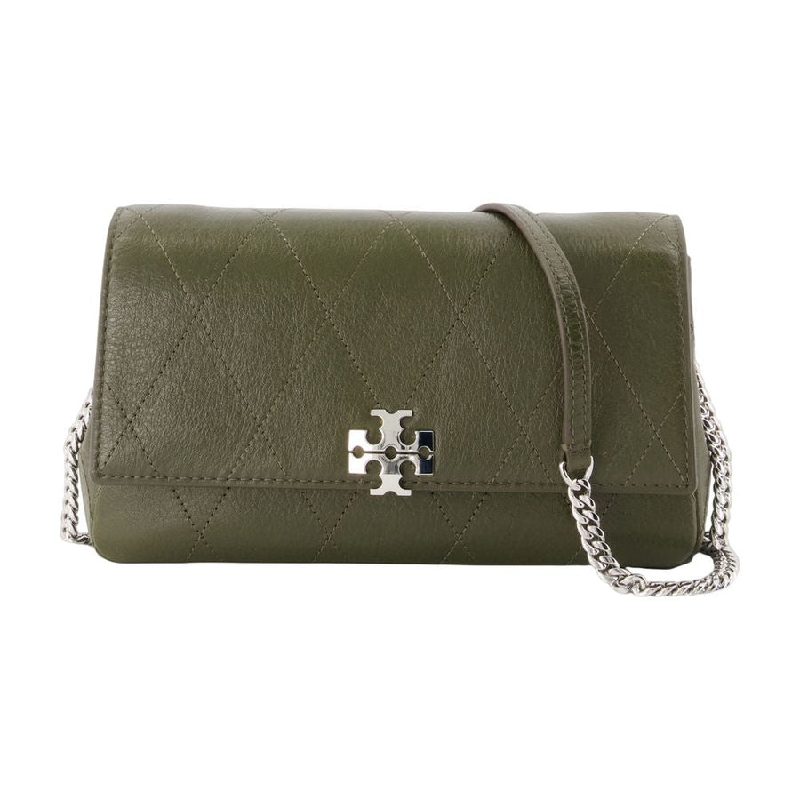 Tory Burch Charlie Wallet — Green Calfskin