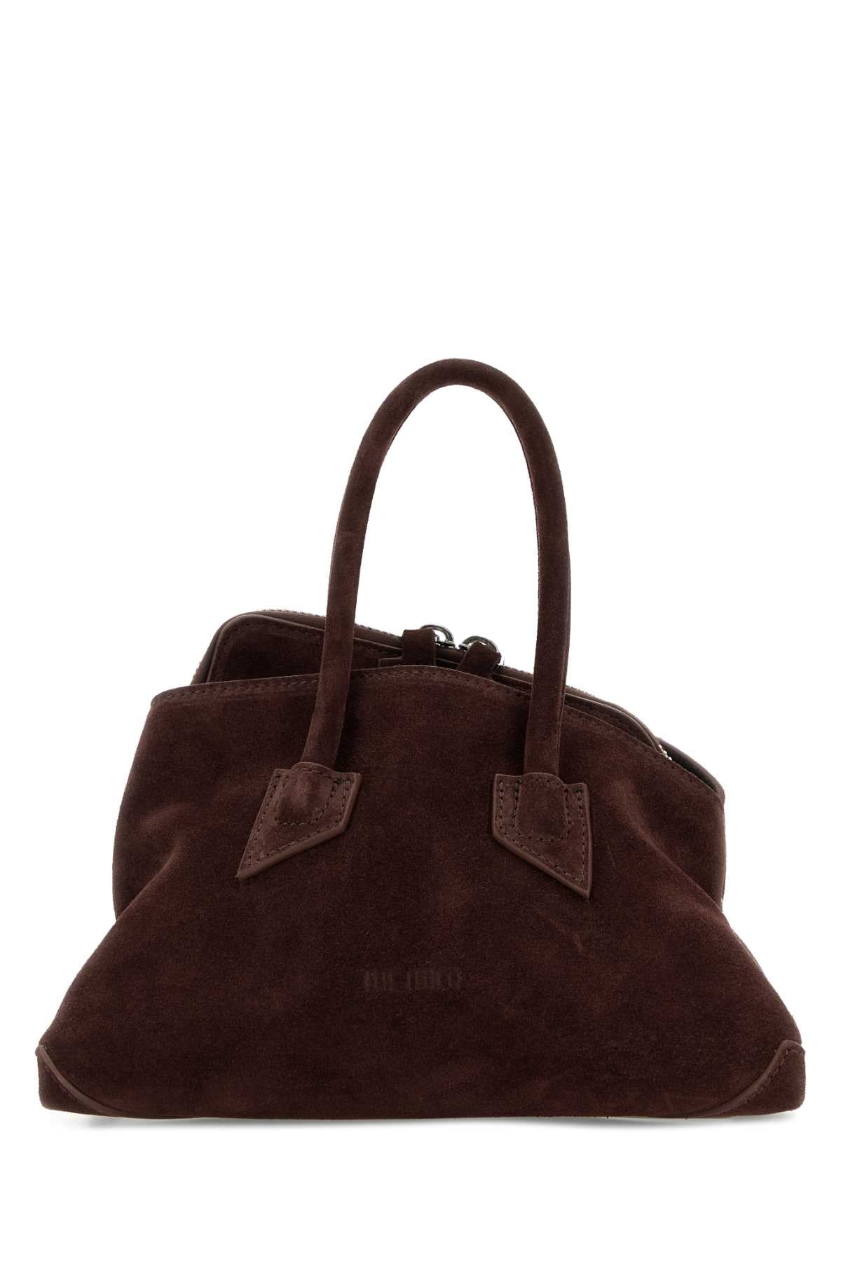 The Attico Suede Shoulder Bag — Brown