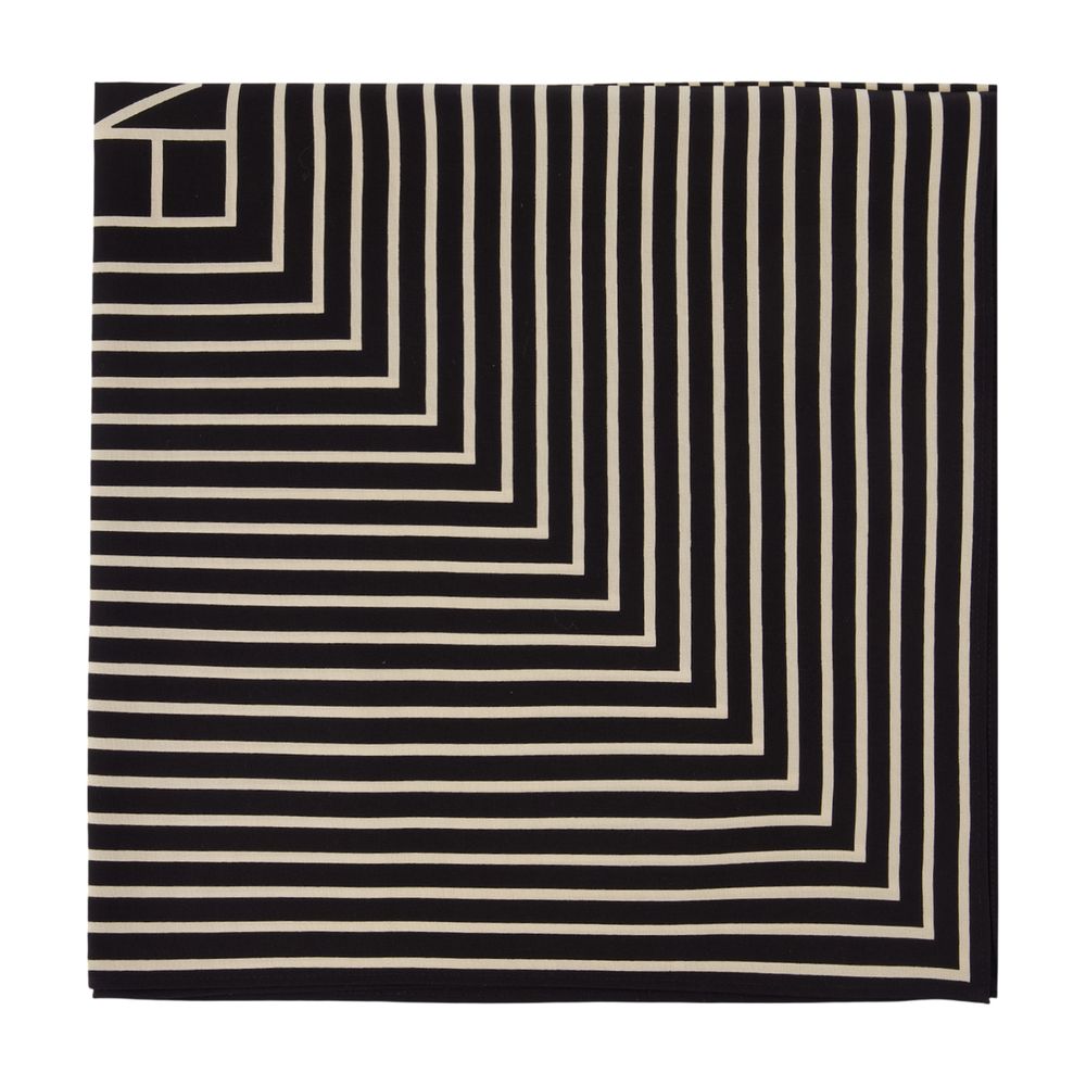Toteme Striped Silk Scarf — Black Scarfs