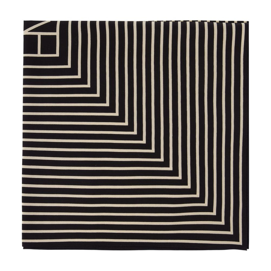 Toteme Striped Silk Scarf — Black Scarfs