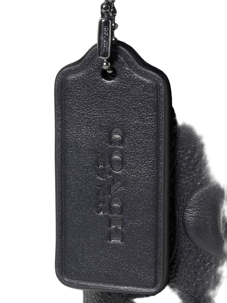 Coach Debossed Calf Leather Shoulder Bag — Black