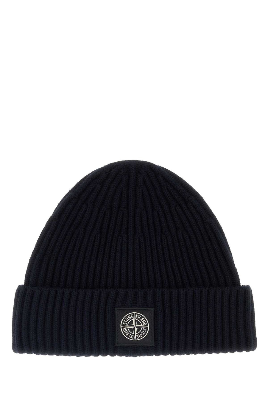 Stone Island Beanie Virgin Wool Ribbed — Navy Exterior: Beanies
