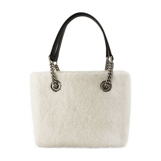 Balenciaga Faux Fur Textured Shoulder Bag — Beige Fake_fur
