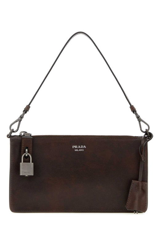 Prada Leather Card Case — Brown Wallet