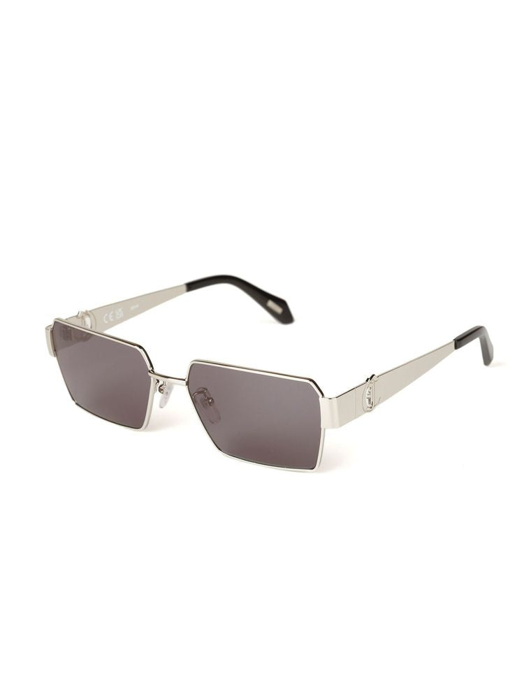 Just Cavalli Sjc153 Rectangular Metal Frame Sunglasses — Silver