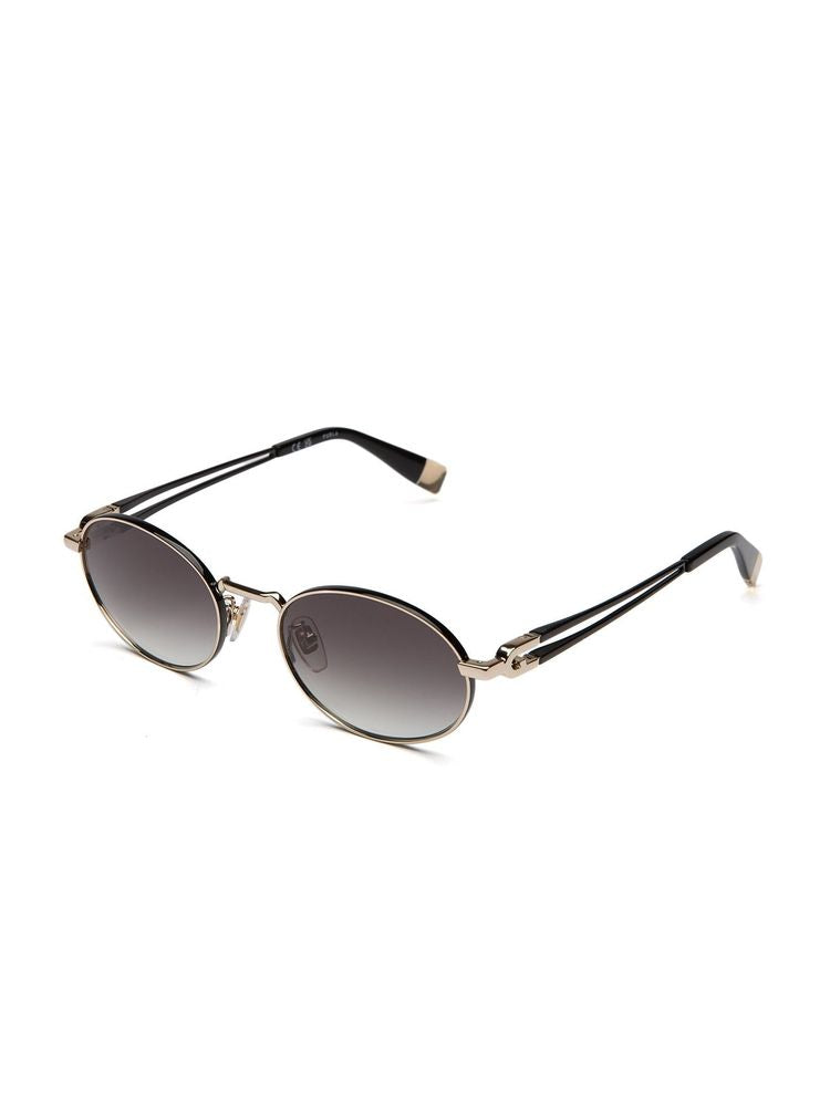 Furla Sfub30 Metal Round-Frame Sunglasses — Rose Gold