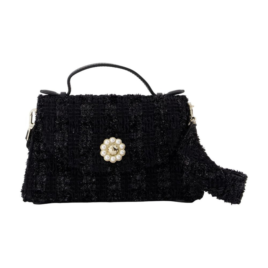 Simone Rocha Pearl-Embellished Cotton Top Handle Bag — Black