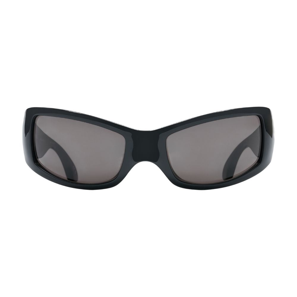 Balenciaga Bb0461s-001 Bioplastic Rectangular Sunglasses — Black Bioplastics