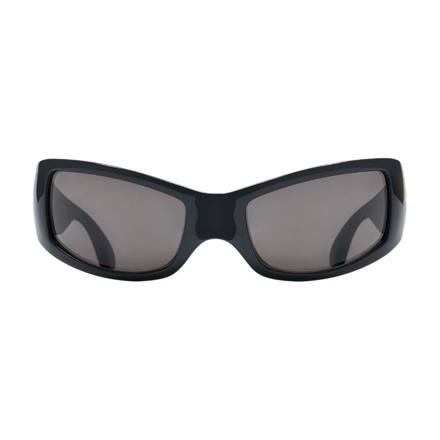 Balenciaga Bb0461s-001 Bioplastic Rectangular Sunglasses — Black Bioplastics