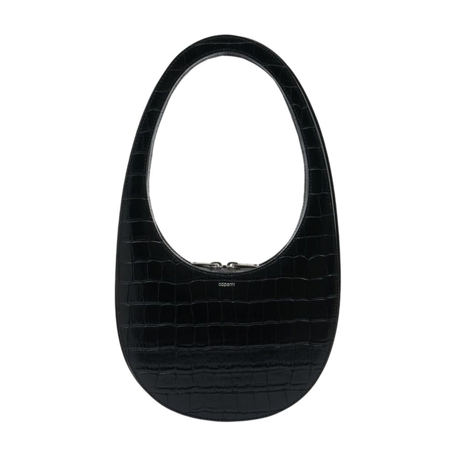 Coperni Swipe Shoulder Bag — Black Calfskin