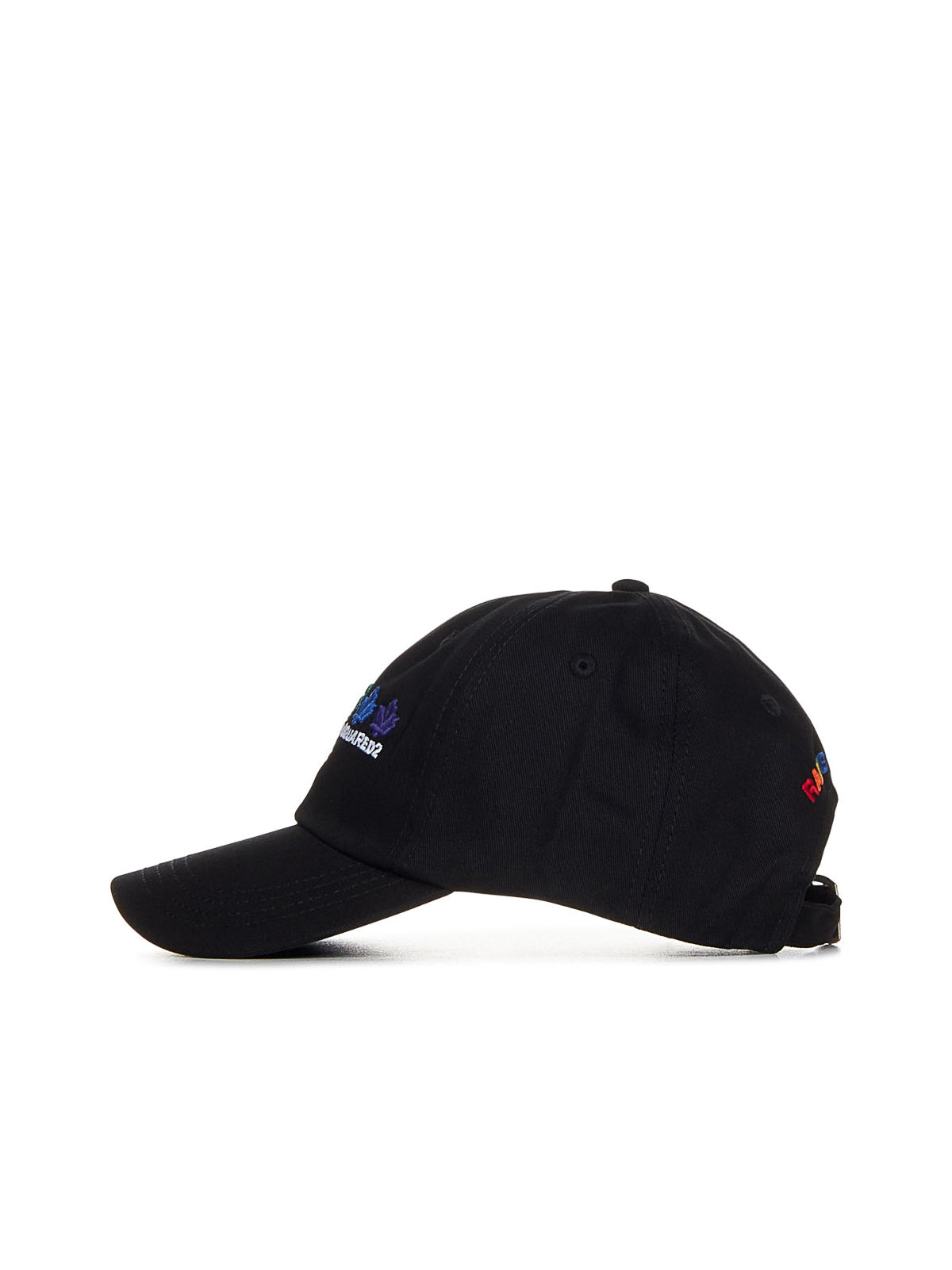 Dsquared2 Bcm071805c000022124 Rainbow Leaf Logo Baseball Cap — Black Cotton Caps