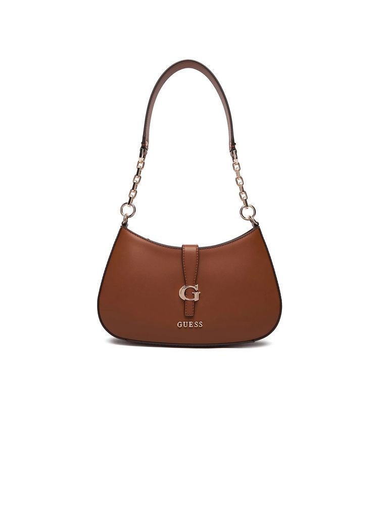 Guess Cognac Polyurethane Shoulder Bag — Brown