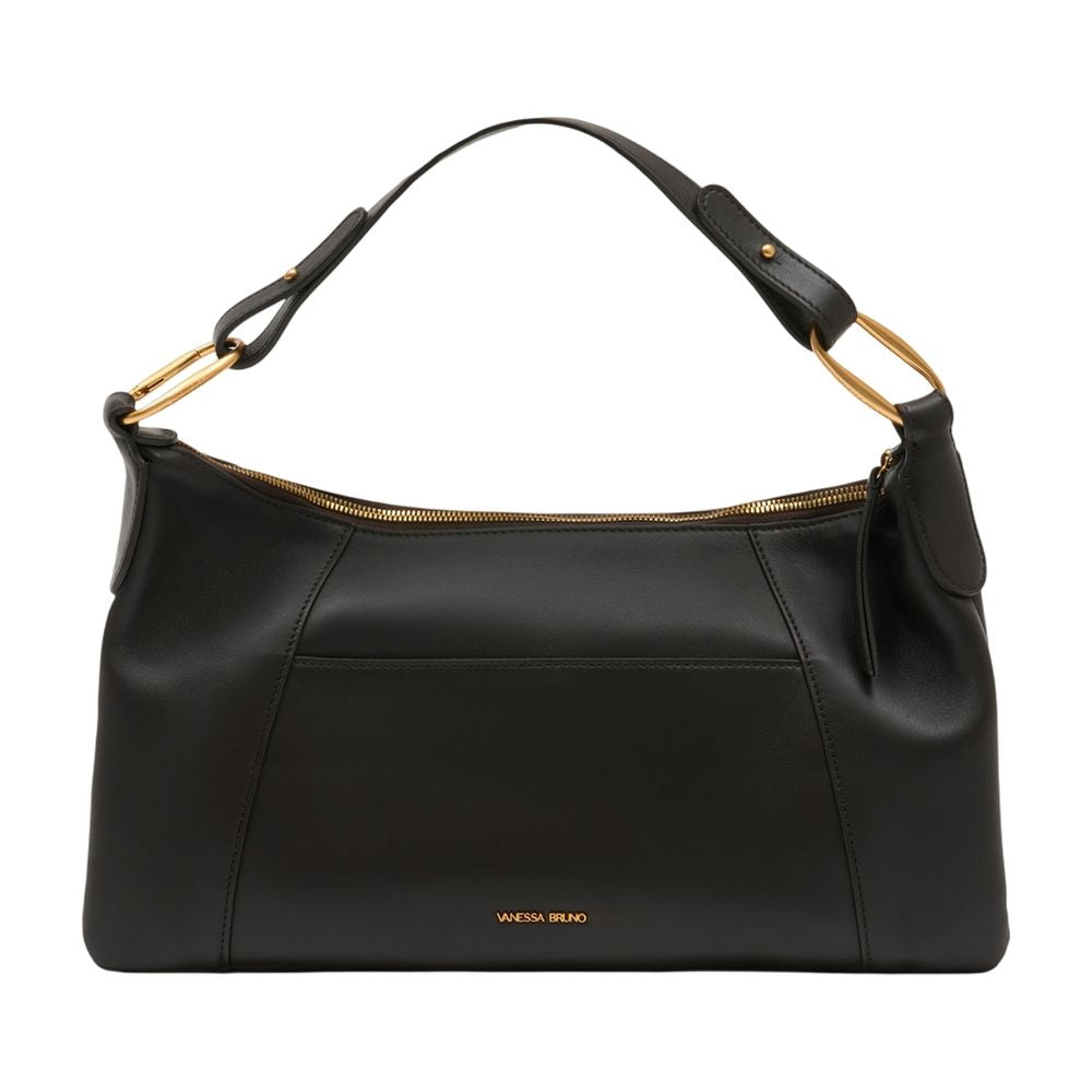 Vanessa Bruno Calfskin Leather Shoulder Bag — Black