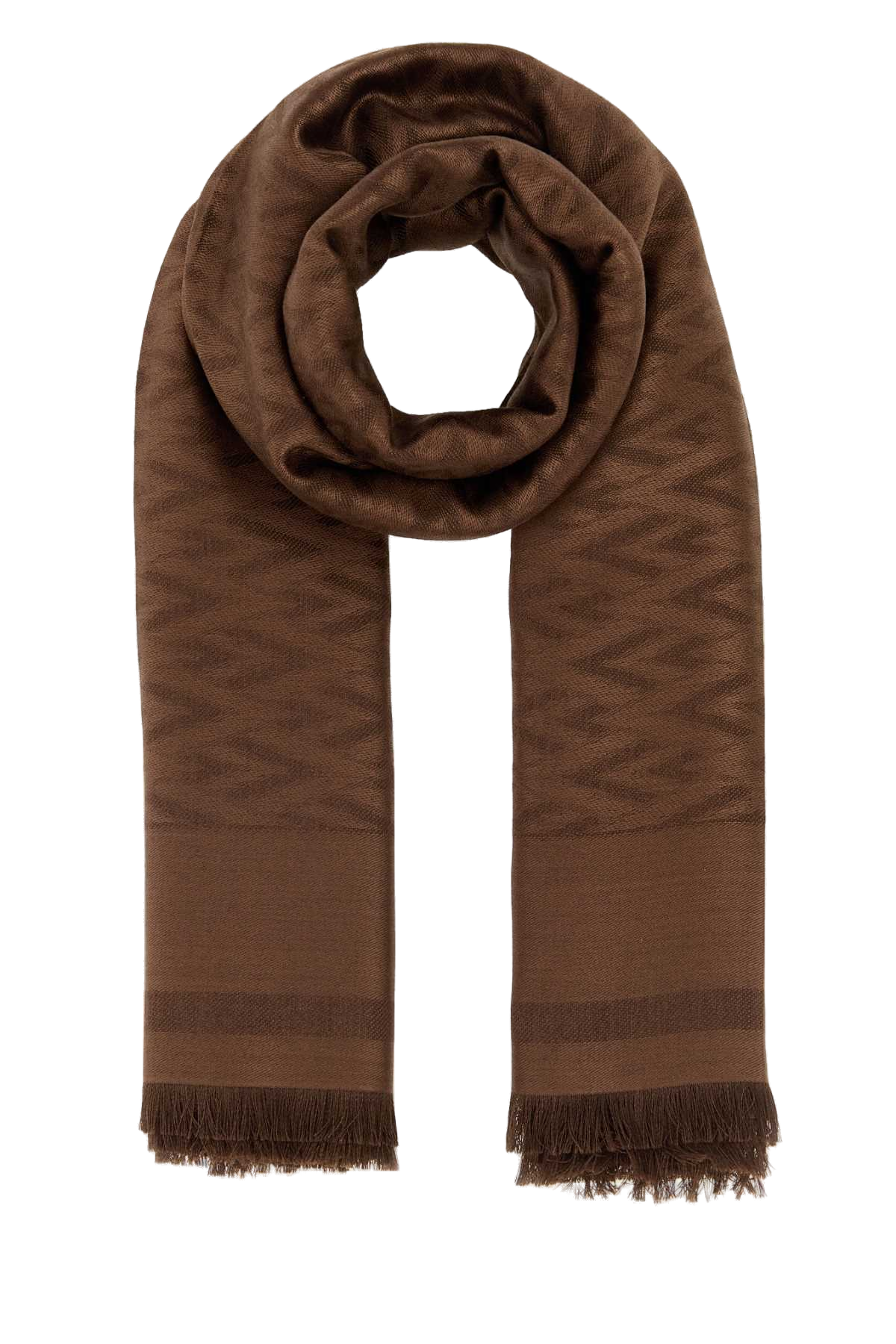 Valentino Garavani Toute Scarf — Brown Exterior: Silk Wool Scarfs
