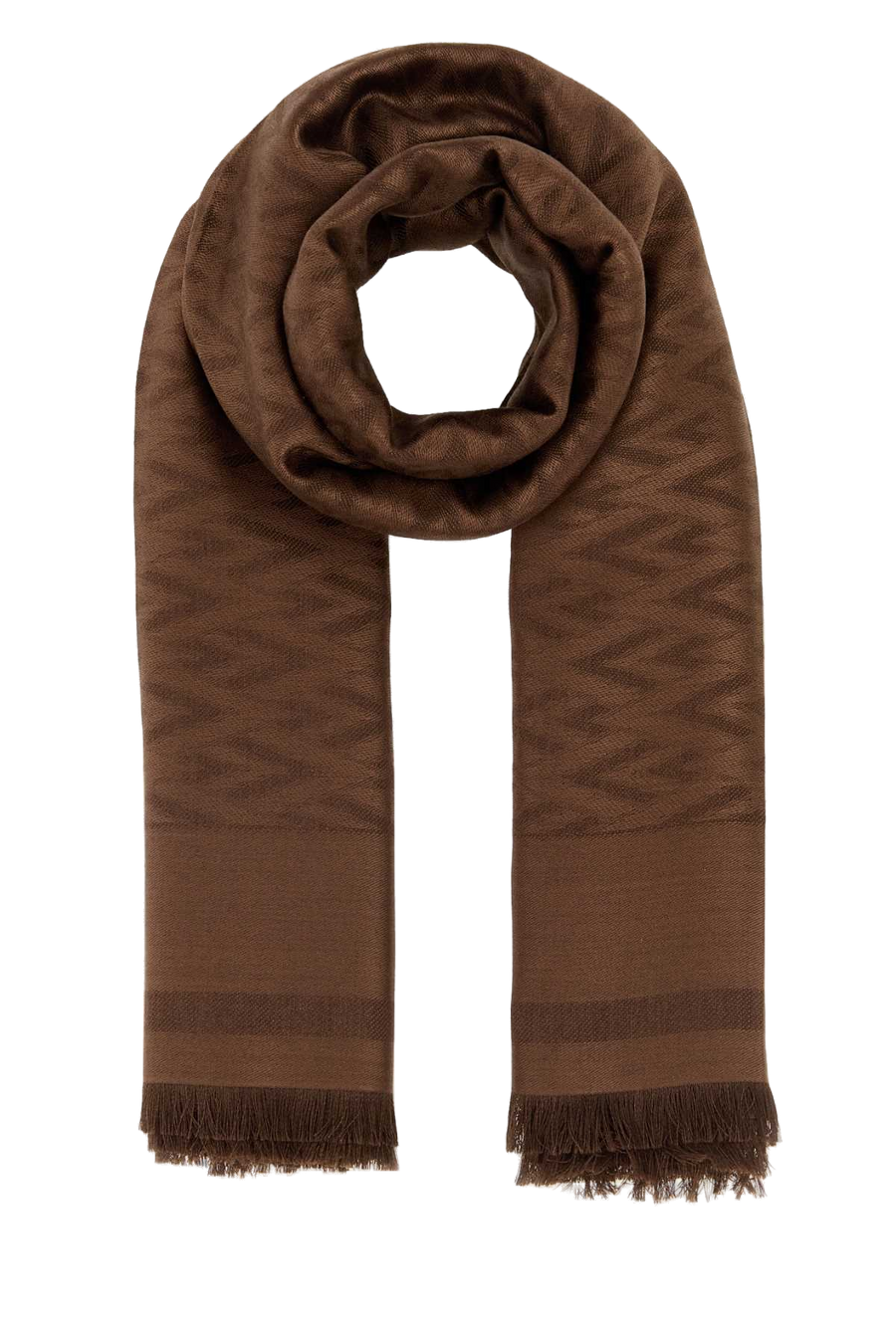 Valentino Garavani Toute Scarf — Brown Exterior: Silk Wool Scarfs