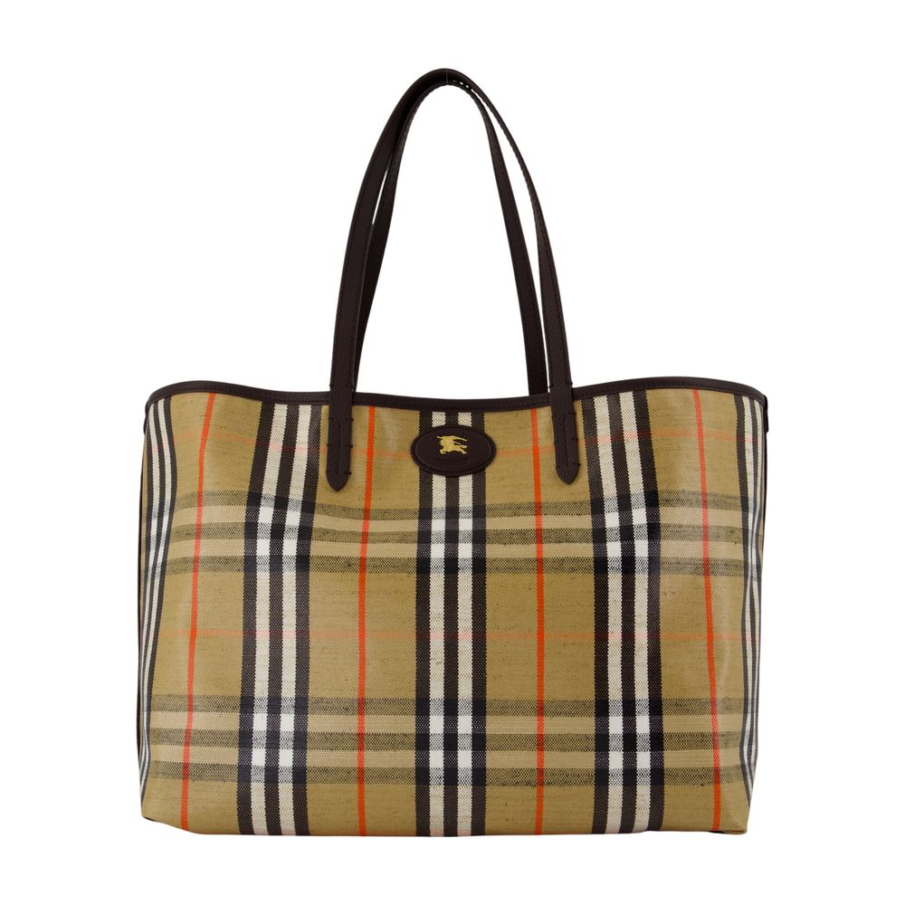 Burberry Ll Highlands Tote Bag — Beige Cotton