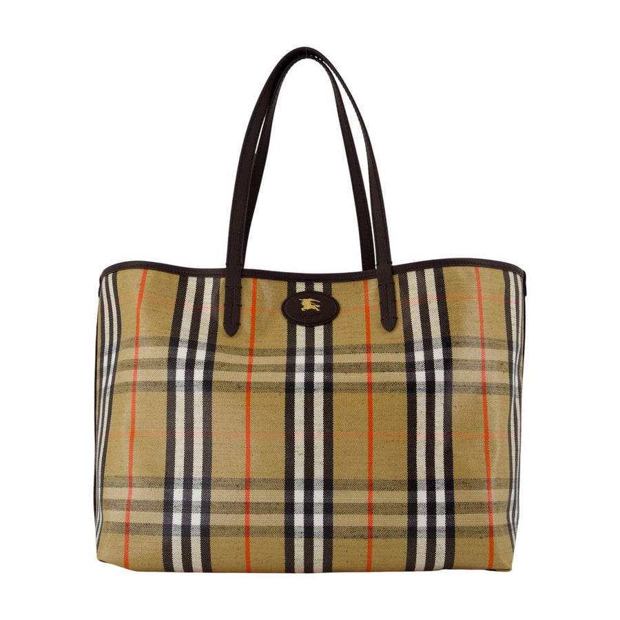 Burberry Ll Highlands Tote Bag — Beige Cotton