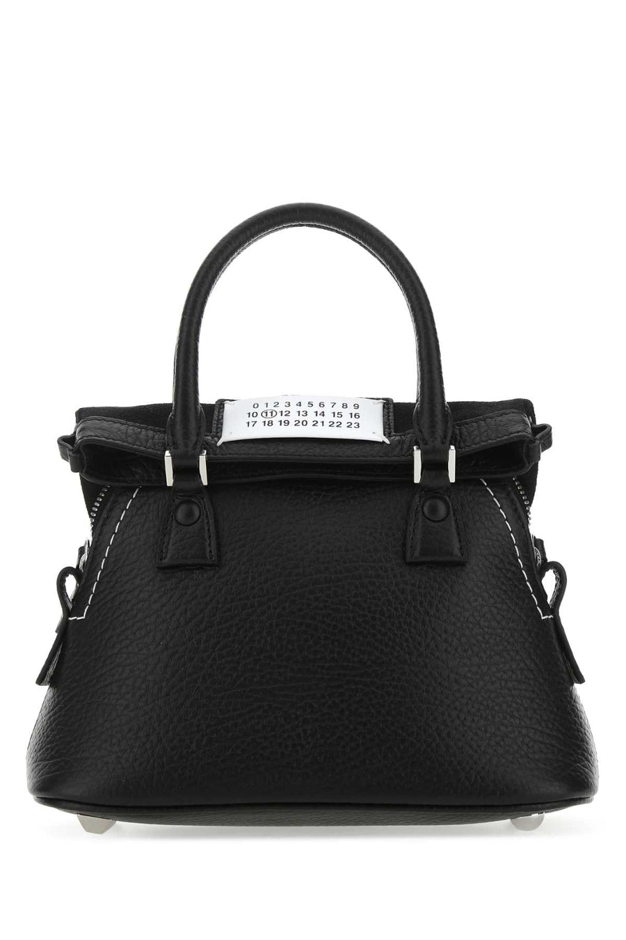 Maison Margiela Pebbled Leather Top Handle Bag — Black