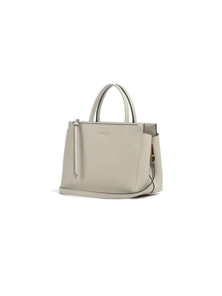 Coccinelle Arlettis Top Handle Bag — Green Grained Leather