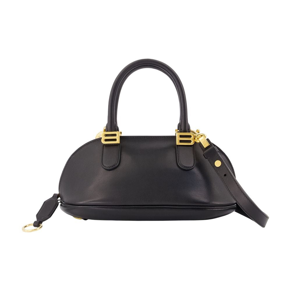Balenciaga Bolero Bowl Top Handle Bag — Black Calfskin