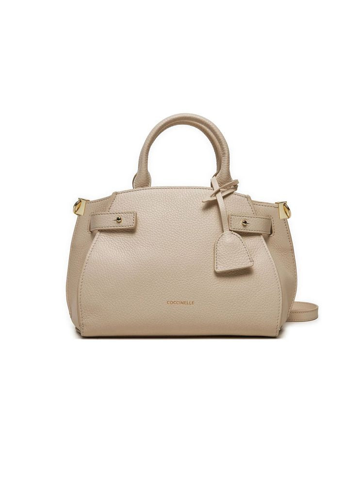 Coccinelle Kliche Shoulder Bag — Beige Cow Leather