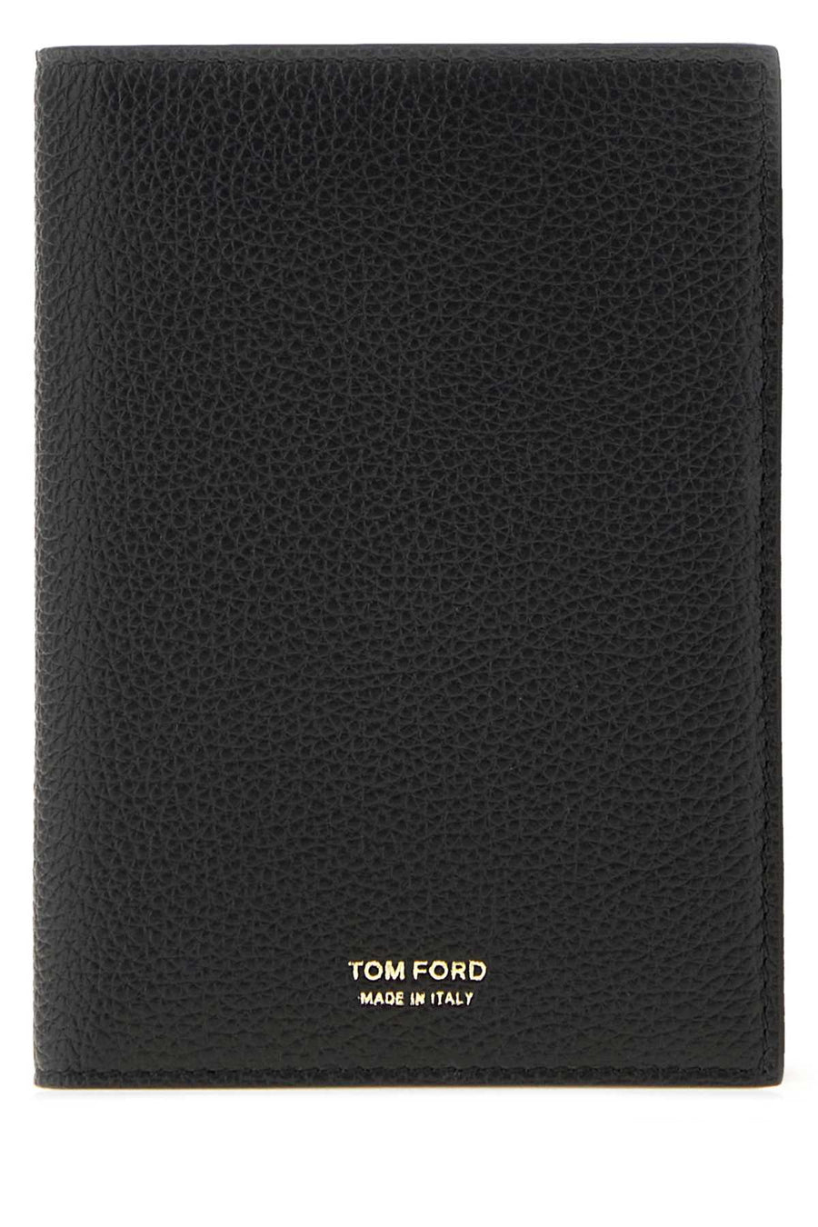 Tom Ford Soft Grain Leather Passport Wallet — Black Exterior