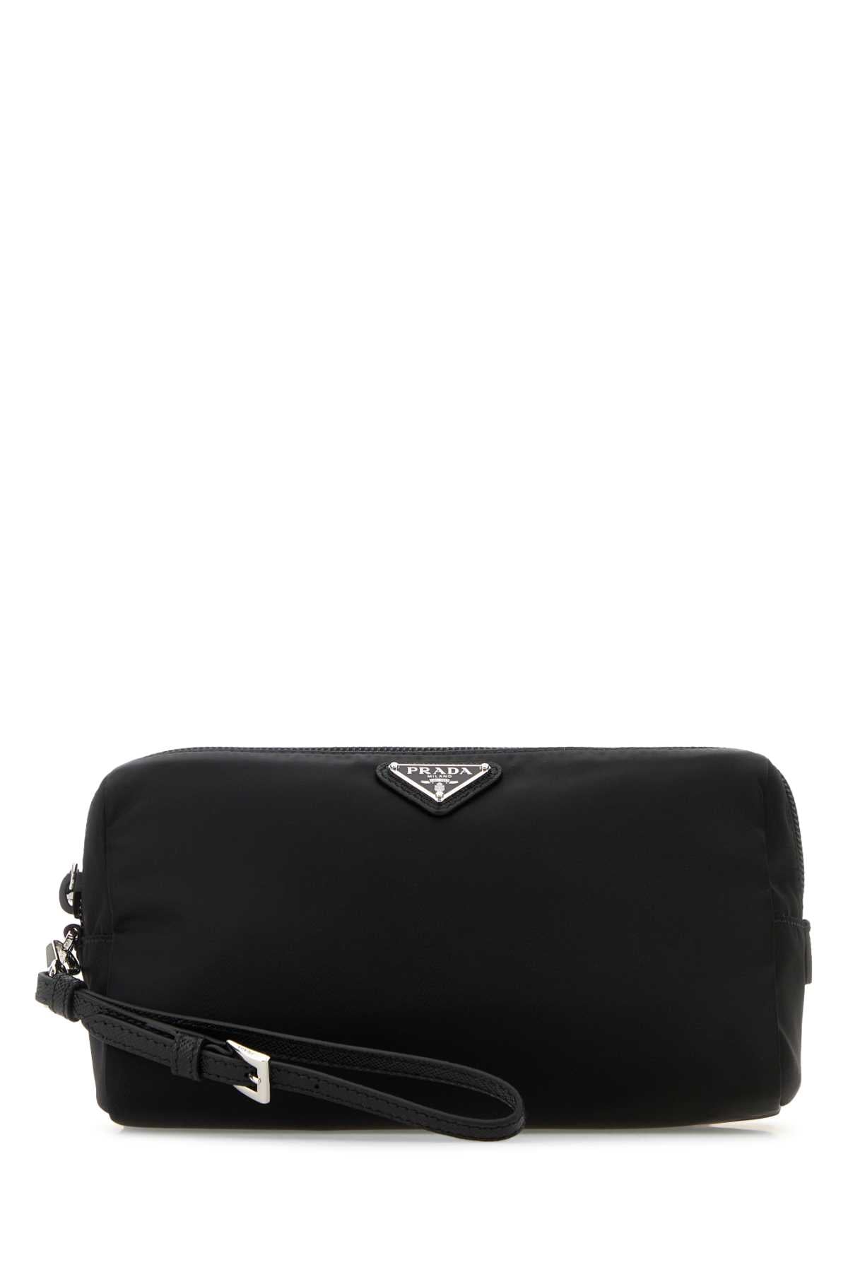 Prada Recycled Nylon Beauty Case Travel Wallet — Black Poliammide Riciclata-vitello