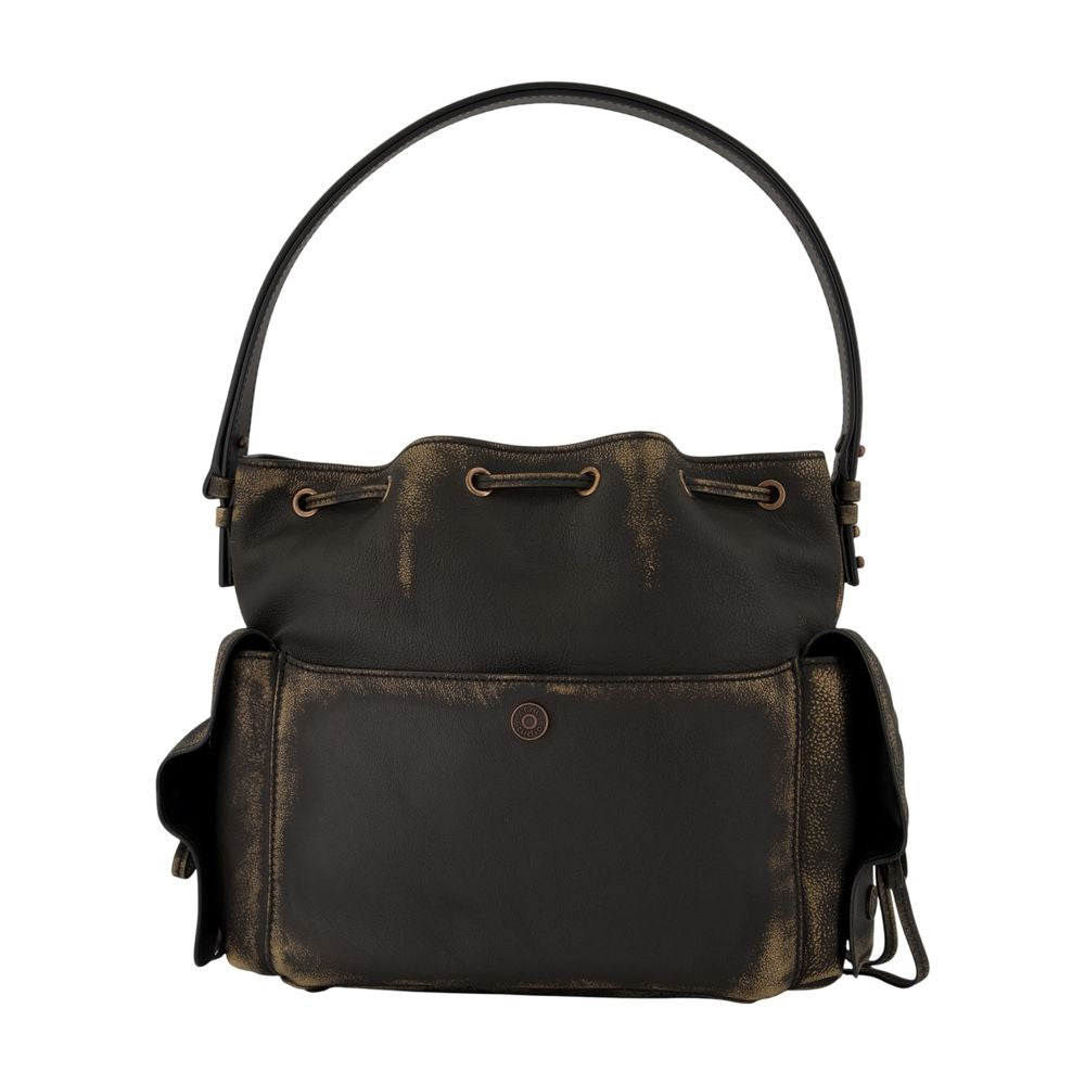 Acne Studios Multipocket Calfskin Crossbody Bag — Brown