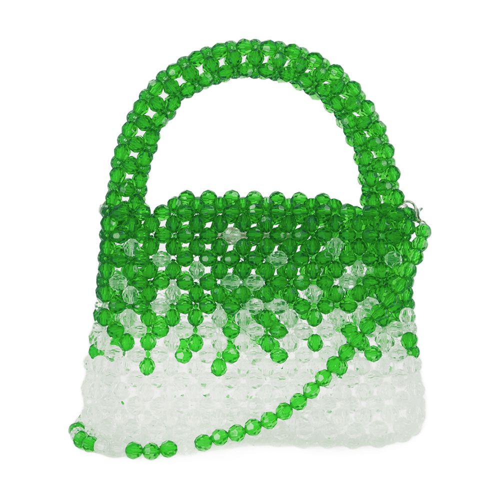 Germanier Glass Bead Gradient Shoulder Bag — Green Others