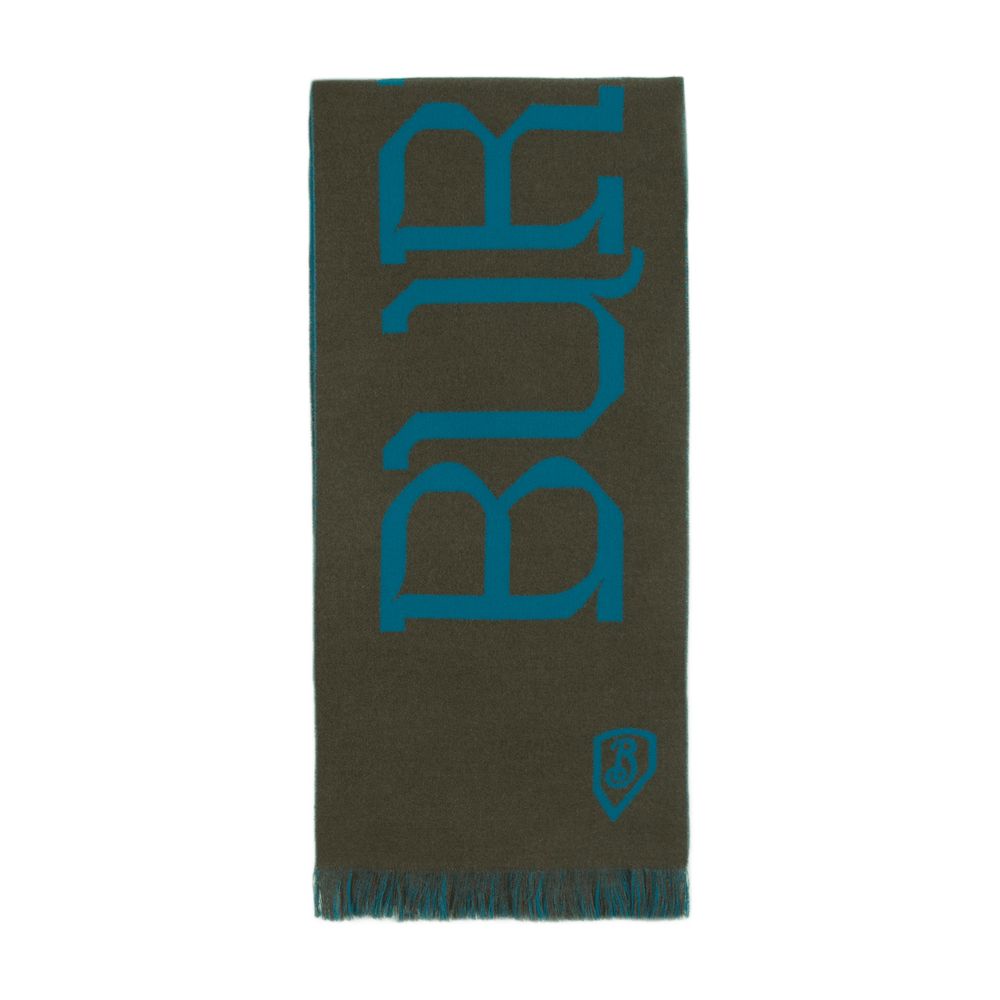 Burberry Wool Logo-Print Scarf — Green Scarfs