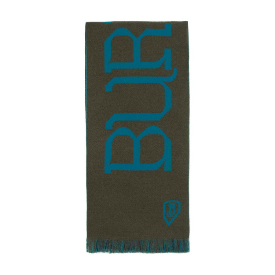 Burberry Wool Logo-Print Scarf — Green Scarfs