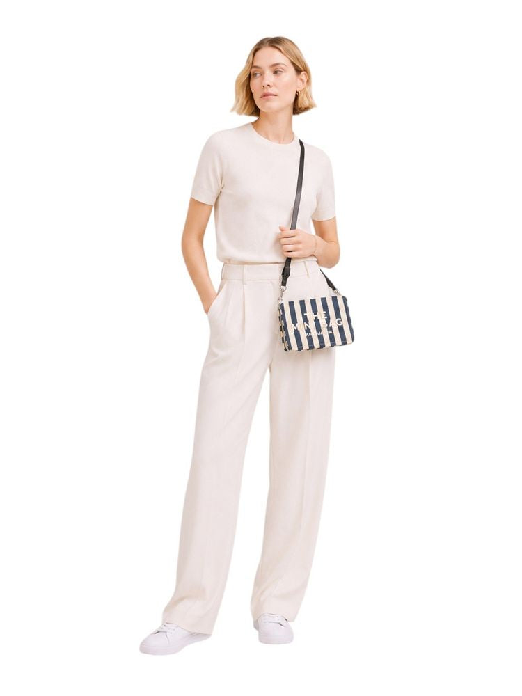 Marc Jacobs Striped Fabric Crossbody Bag — Navy