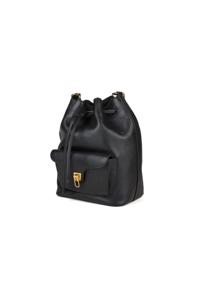 Coccinelle Bucket Bag — Black Cowhide
