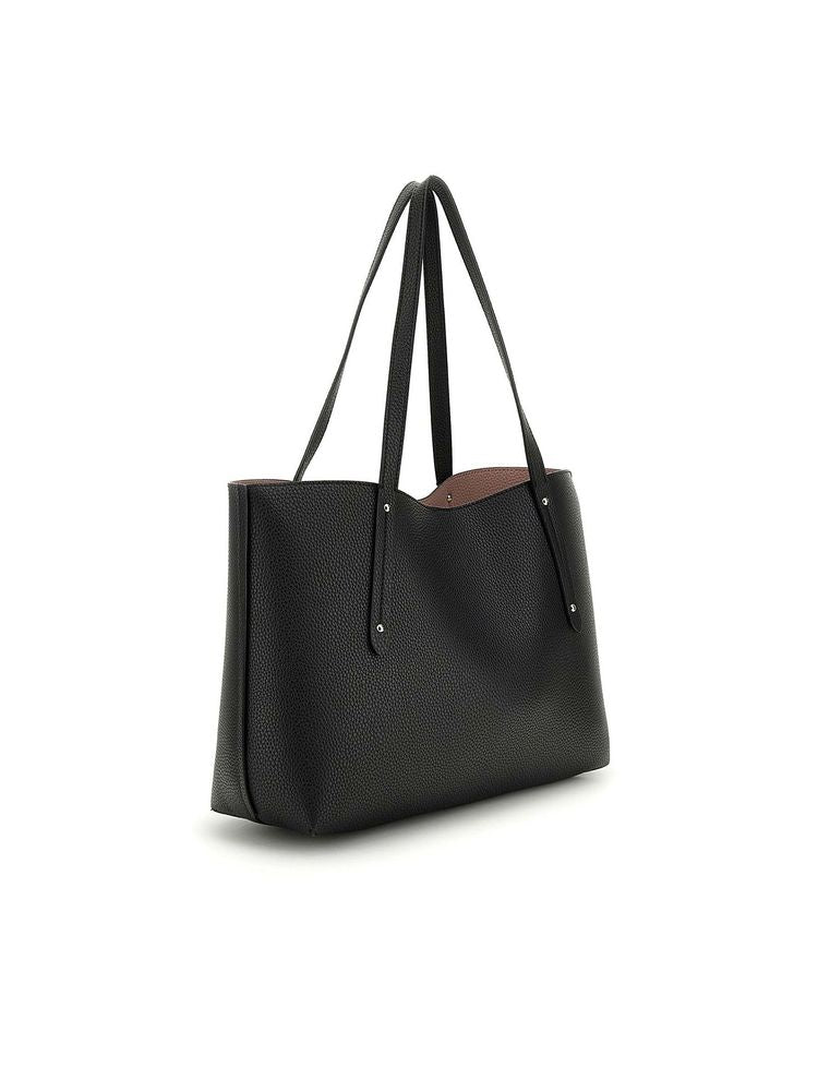 Guess Pebbled Polyurethane Tote Bag — Black