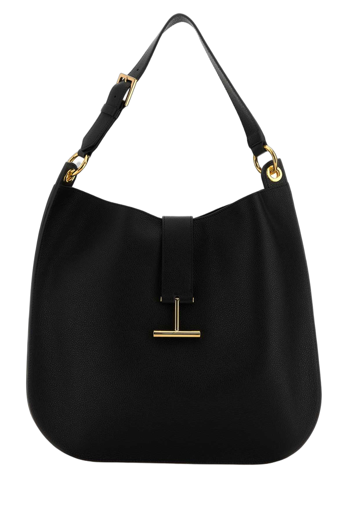 Tom Ford Leather Hobo Shoulder Bag — Black