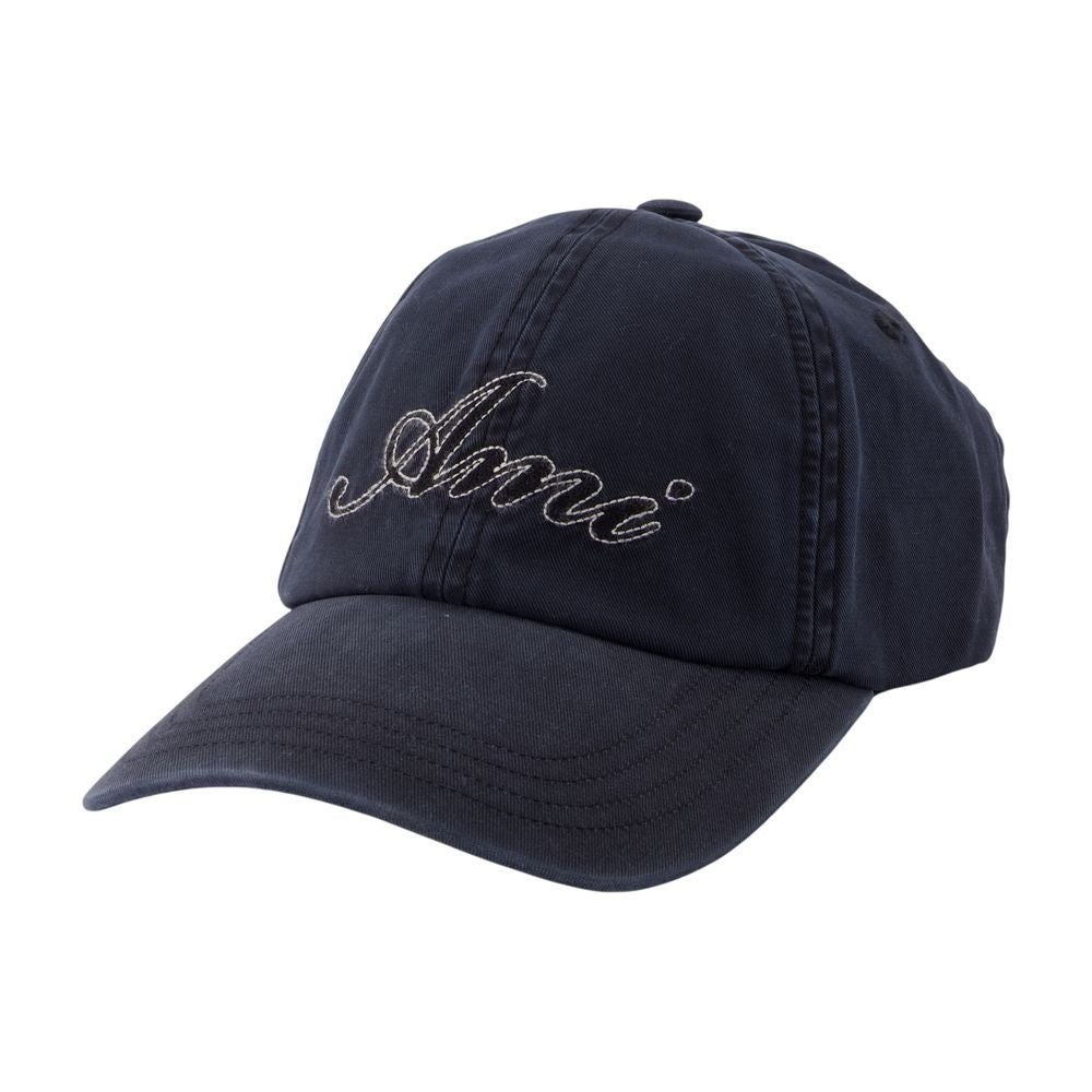 Ami Paris Ucp289.aw0052-A339 Baseball Cap — Navy Cotton Caps