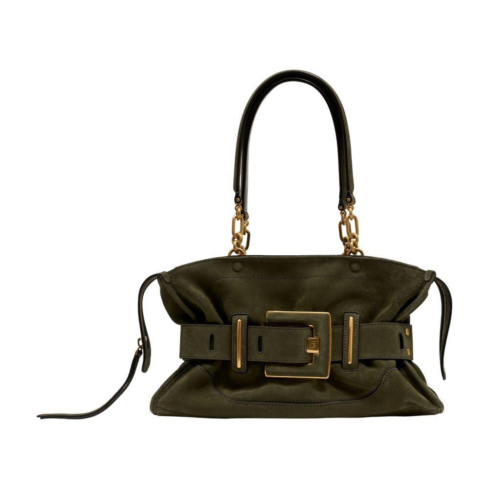 Balmain Anthem Shoulder Bag — Green Calfskin