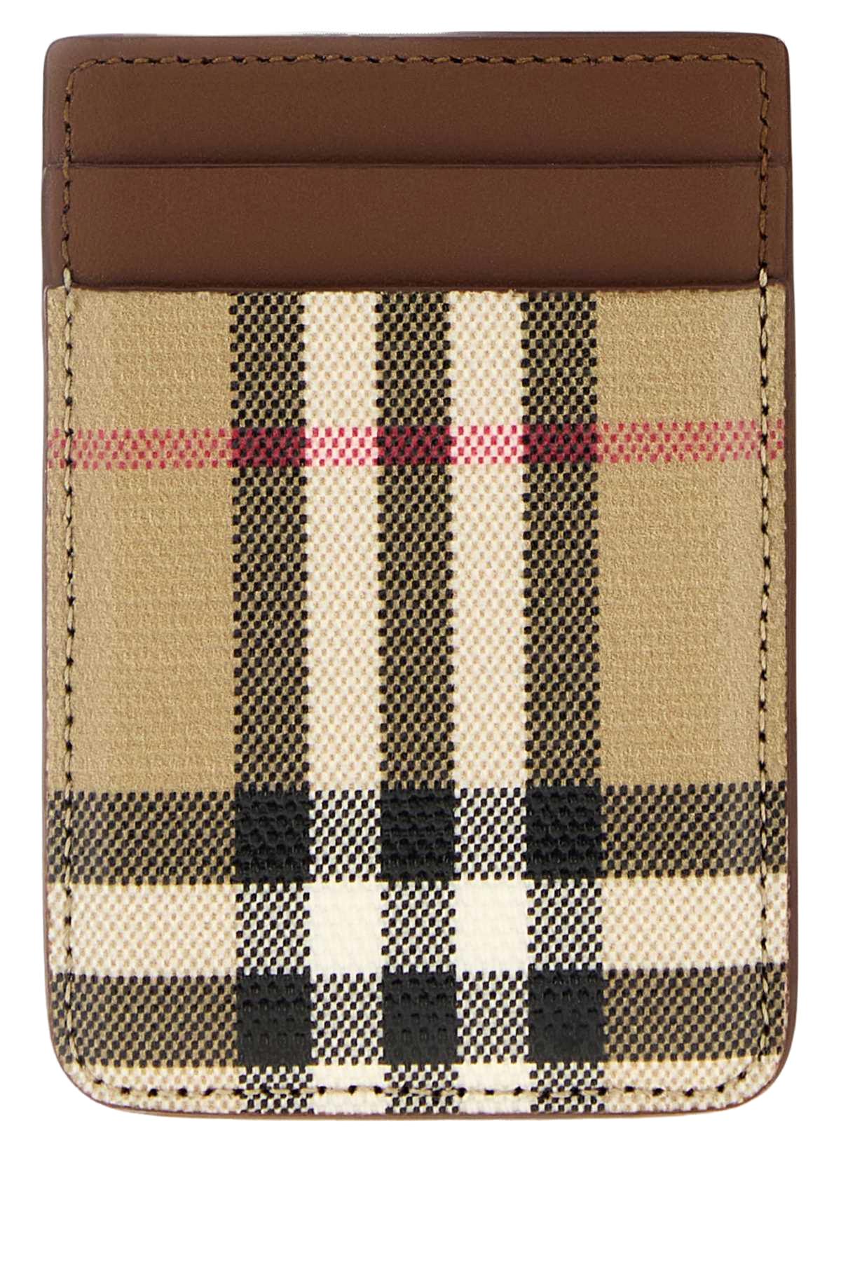 Burberry Magnetic Card Case — Beige Exterior: Cotton Calf Wallet
