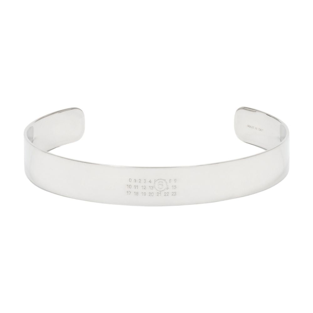Mm6 Maison Margiela Minimal Cuff Bracelet — Silver Metal Bracelets