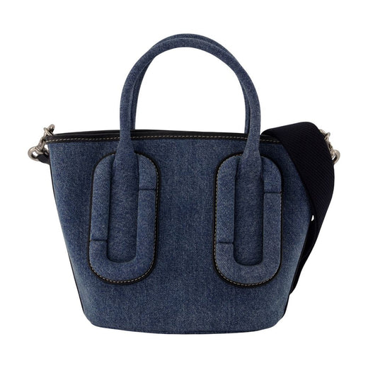 Marc Jacobs Padded Oval Appliqué Cotton Tote Bag — Blue