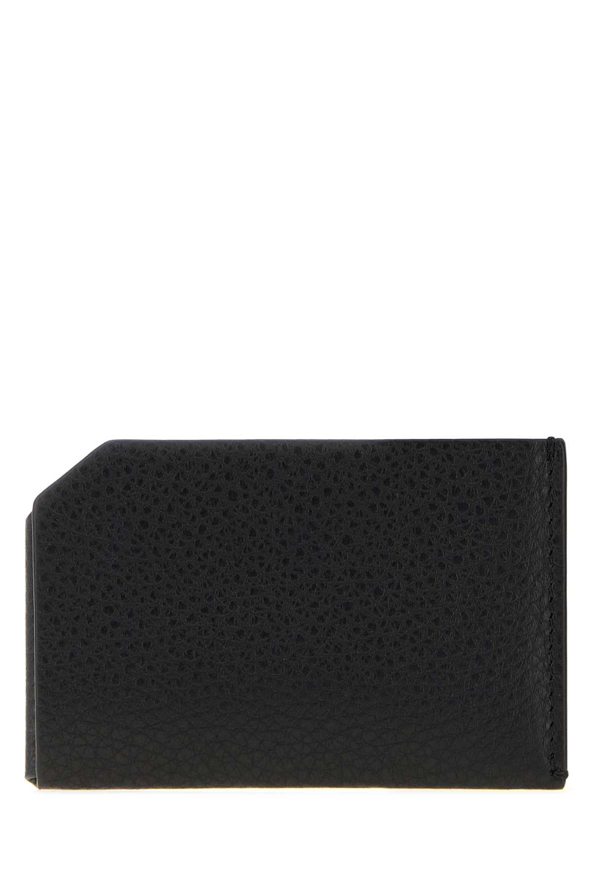 The Row Wallet Card — Black Exterior: Leather