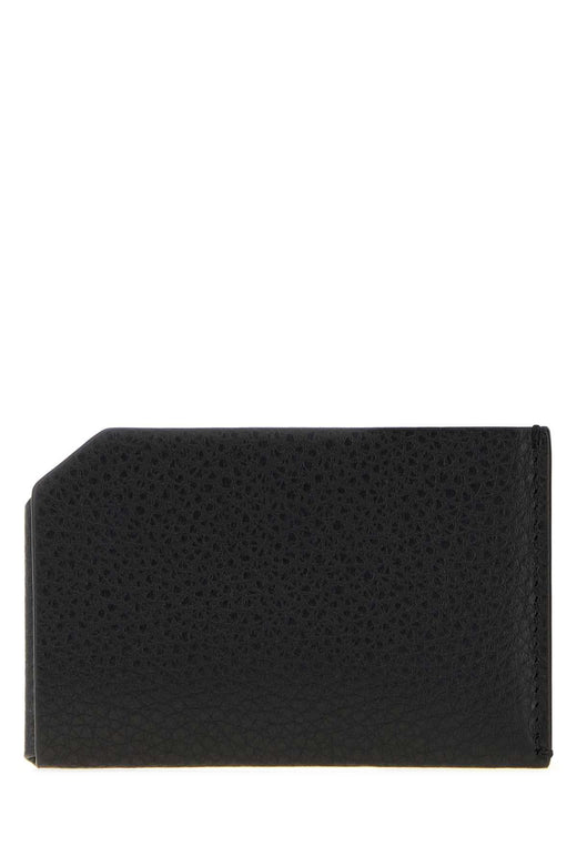 The Row Wallet Card — Black Exterior: Leather