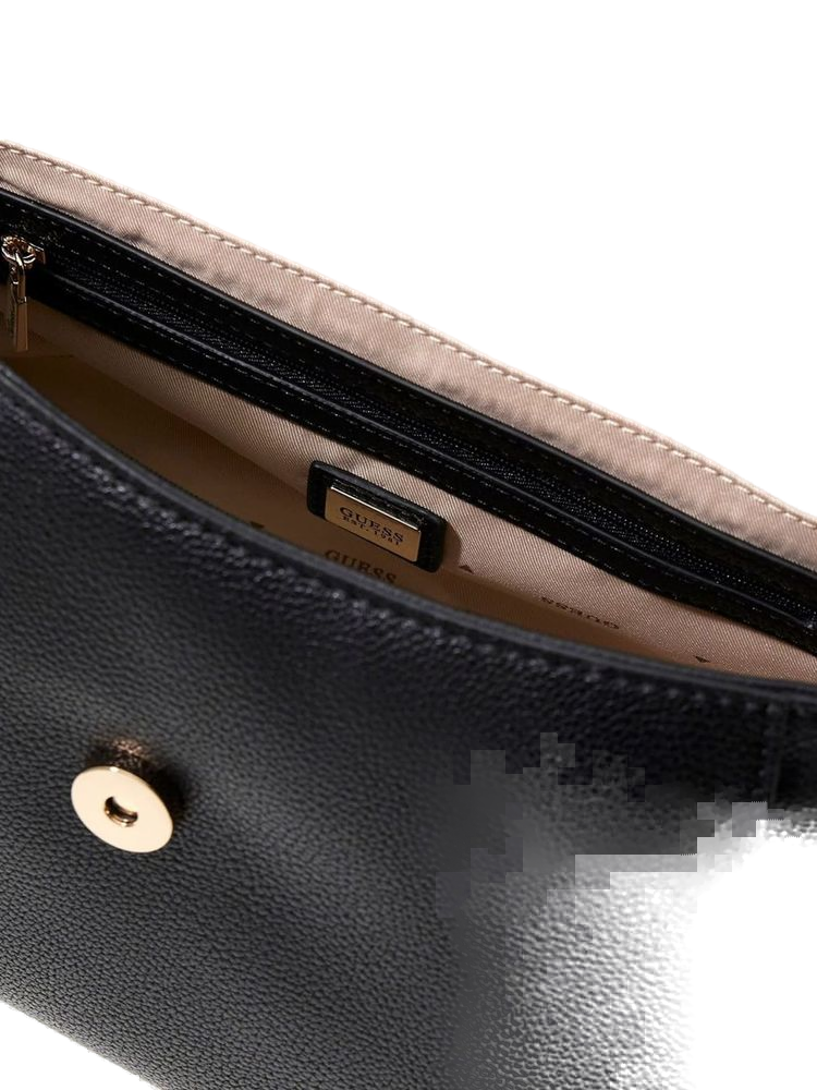 Guess Devon Top Handle Bag — Black Polyurethane