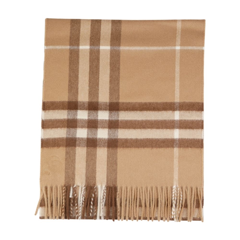 Burberry Giant Check Cashmere Scarf — Brown Scarfs