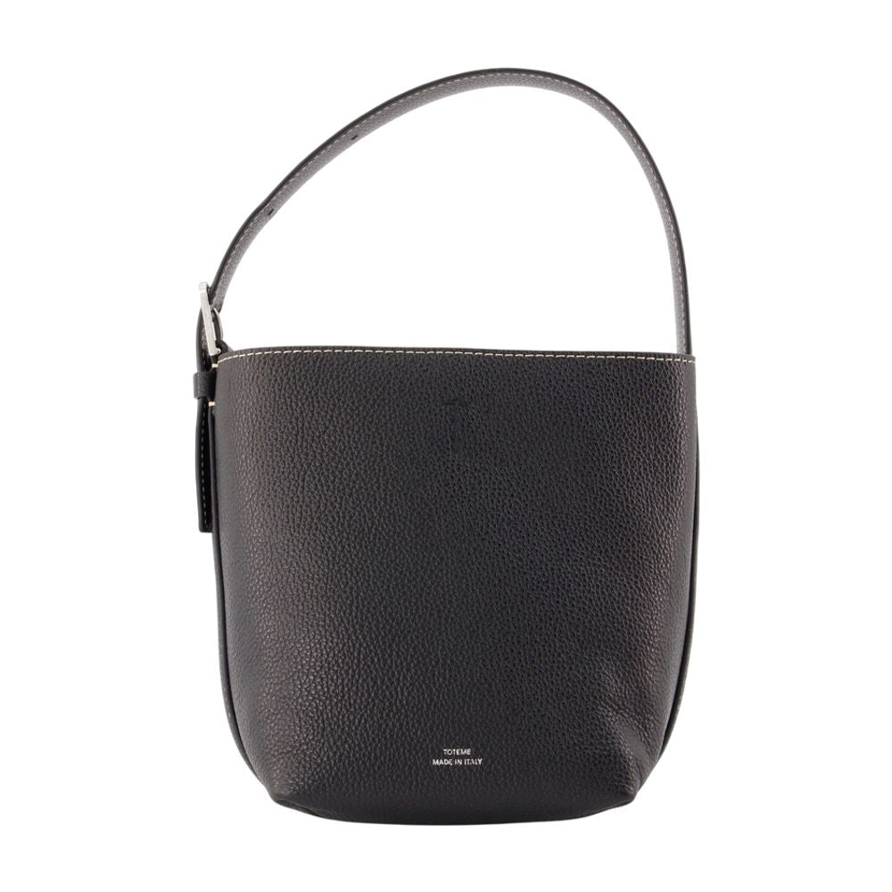 Toteme Petite Belted Shoulder Bag — Black Calfskin